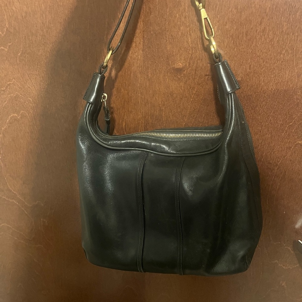 Vintage Coach 6950 Amanda Hobo Shoulder Bag Purse Black Leather